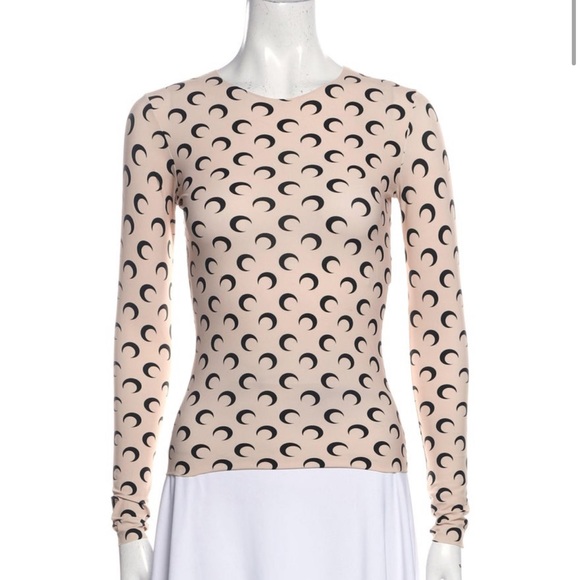 marine serre beige skin color cream tan logo moon eclipse monogram long sleeve - Picture 2 of 4